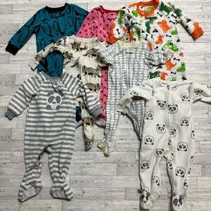 Carters One Piece Fleece Lot of 7 Pajamas | Multicolors | 12 Months
